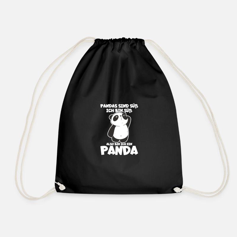 Pandas Sind Süß Ich Bin Süß Also Bin Ich Ein - Turnbeutel - Schwarz