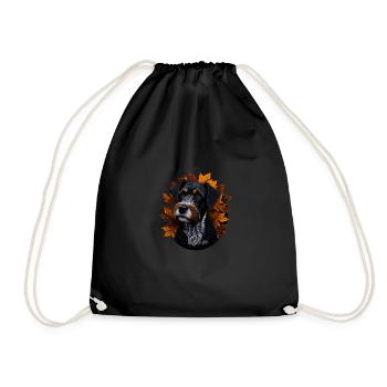 Chien Schnauzer miniature dans les feuilles d’automne d’automne - Sac de sport léger - noir - Devant