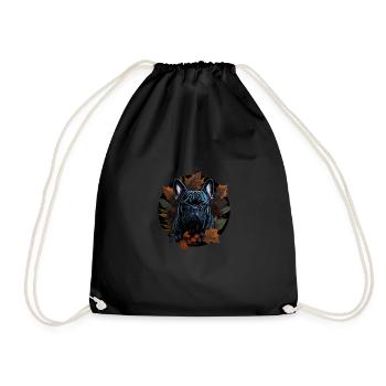 Bouledogue français en automne automne - Sac de sport léger - noir - Devant