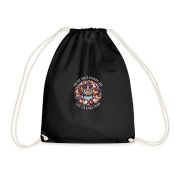 Crazy Chicken Lady Funny Farmer's Wife - Drawstring Bag - black - Front