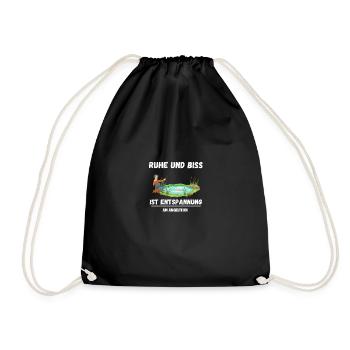 Fishing Pond Fishing Lake Angler Fisherman Fishing Sayings - Drawstring Bag - black - Front