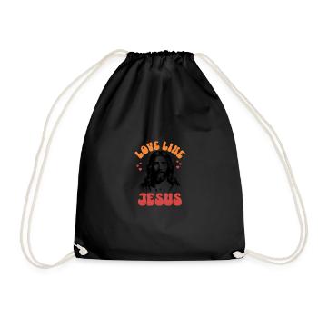 Love Like Jesus Retro 70s Style - Drawstring Bag - black - Front