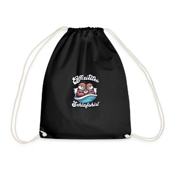 Official Sleep Shirt Otter Family Men Women - Drawstring Bag - black - Front