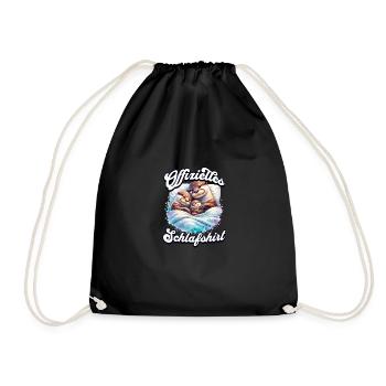 Official Sleep Shirt Otter Family Men Women - Drawstring Bag - black - Front