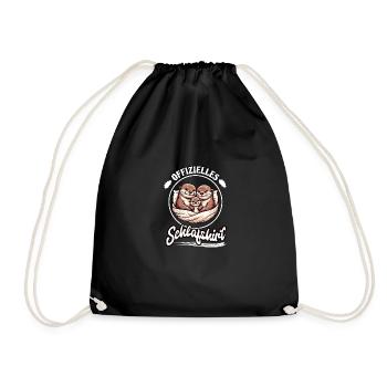 Official Sleep Shirt Otter Family Men Women - Drawstring Bag - black - Front