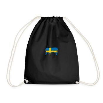 Berg Natur Schweden Flag Skandinavien Schwedisch - Turnbeutel - Schwarz - Vorne