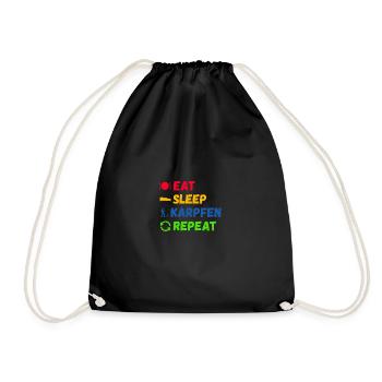 Eat Sleep Karpfen Repeat Karpfen-Angler Geschenk - Turnbeutel - Schwarz - Vorne