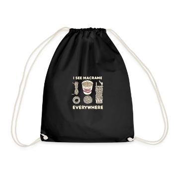 Drôle de macramé disant macramé partout - Sac de sport léger - noir - Devant