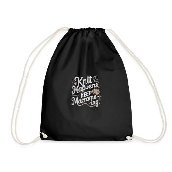 Citation amusante en macramé pour les amateurs de macramé boho - Sac de sport léger - noir - Devant