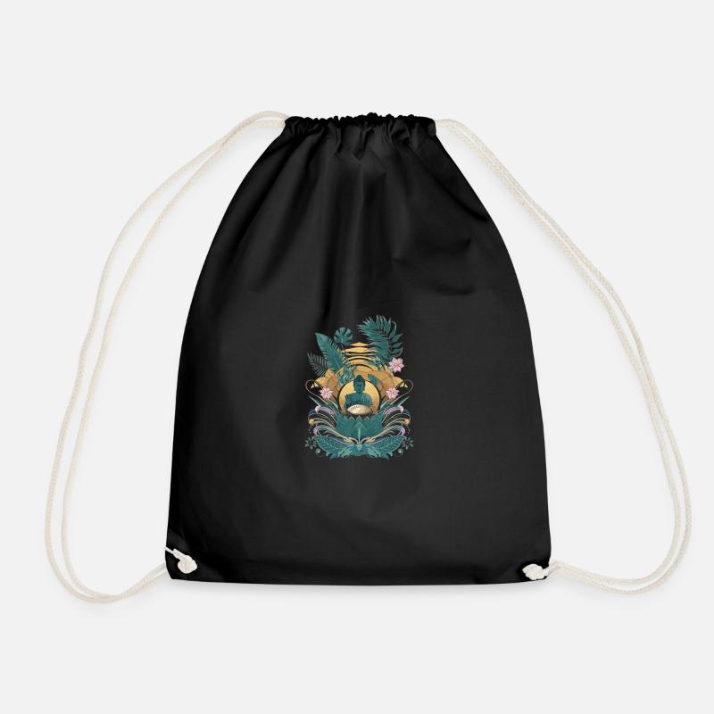 Handpan Buddha Drums Music Handpan - Drawstring Bag - black
