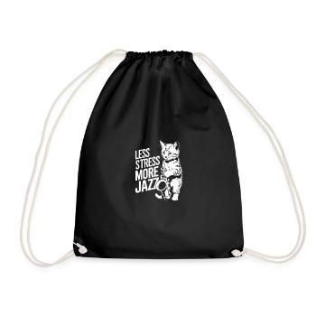 Saxophone Chat Moins Stress Plus Chat Jazz - Sac de sport léger - noir - Devant