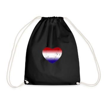 Hollande Pays-Bas Drapeau Herz - Sac de sport léger - noir - Devant