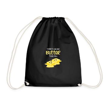 Butter, als Sie Prüfen und Foodie Geschenk - Turnbeutel - Schwarz - Vorne