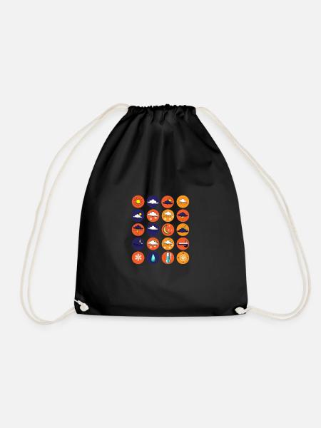 Weather Cute Weather Forecast Gift - Drawstring Bag - black