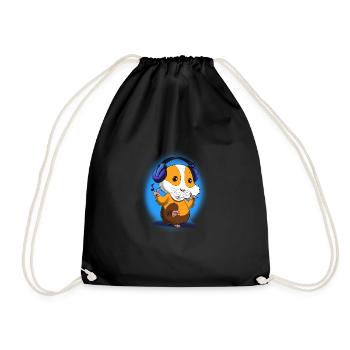Mélomane I Casque DJ I Cochon d’Inde - Sac de sport léger - noir - Devant
