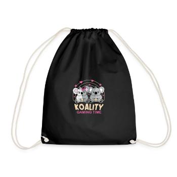 Coherence Gaming Time Gamer Gift - Drawstring Bag - black - Front