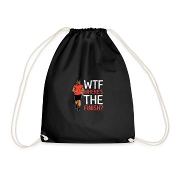 Wo ist das Finish? Humorvolle Person Gift - Turnbeutel - Schwarz - Vorne