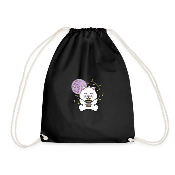 Kawaii cat room. Pet lovers poison - Drawstring Bag - black - Front
