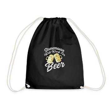 Arbeit für Bier Alkoholische Person Gift - Turnbeutel - Schwarz - Vorne