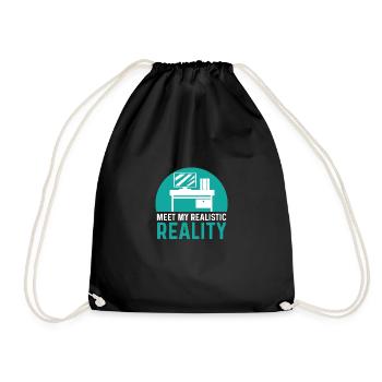 Realistic Reality Office Worker Gift - Drawstring Bag - black - Front