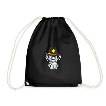 Sheriff Dalmatian Patrol Officer Gift - Drawstring Bag - black - Front