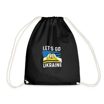 Let's go ukraine Sympathetic person Gif - Drawstring Bag - black - Front