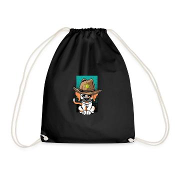 Nice Doberman Sheriff Dog Trainer Gift - Drawstring Bag - black - Front