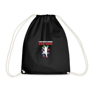 Klettern & Hunde Hundeliebhaber Geschenk - Turnbeutel - Schwarz - Vorne