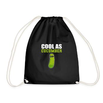 Cool wie Gurke Coole Person Gift - Turnbeutel - Schwarz - Vorne