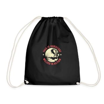 Welder in Action Craftsman Gift - Drawstring Bag - black - Front