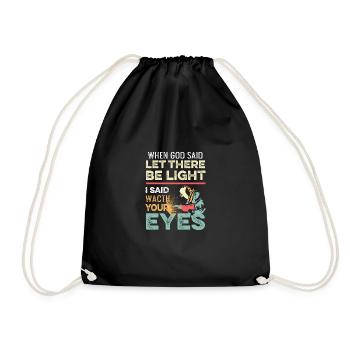 Observe your eyes Spot welding device Gesche - Drawstring Bag - black - Front