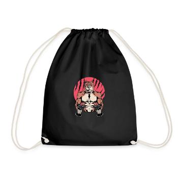 Fitnesshund Fitnesstrainer Gift - Turnbeutel - Schwarz - Vorne