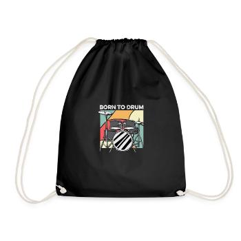 Born to drum entertainer poison - Drawstring Bag - black - Front
