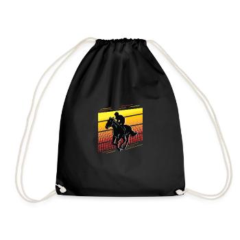 Pferderennwettbewerb Rancher Geschenk - Turnbeutel - Schwarz - Vorne