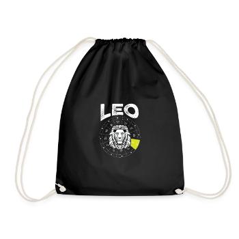 LEO -Zeichen Astrologe oder Prädiktor Gift - Turnbeutel - Schwarz - Vorne