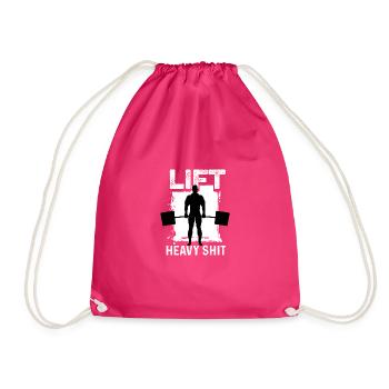 Lift heavy shit bodybuilder or fitness train - Drawstring Bag - fuchsia - Front
