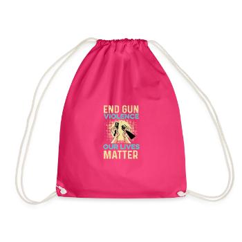 End of Gun Violence Peacemaker Poison - Drawstring Bag - fuchsia - Front