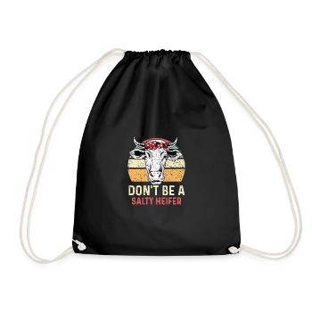 Salty Heifer Funny Cowboy Poison - Drawstring Bag - black - Front