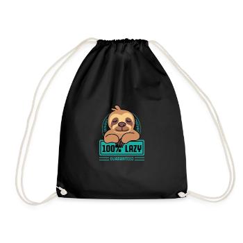 100% lazy insomnia poison - Drawstring Bag - black - Front