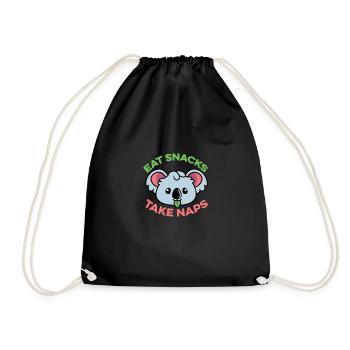 Schläfchen halten Feinschmecker Gift - Turnbeutel - Schwarz - Vorne