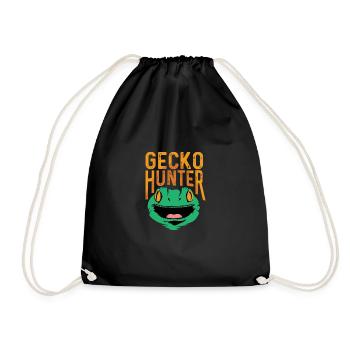 Gecko Hunter Zookeeper Gift - Drawstring Bag - black - Front