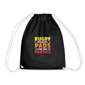 Pads for Panties Funny Person Gift - Drawstring Bag - black - Front