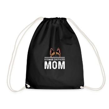 German Shepherd Mother Pet Lover Gif - Drawstring Bag - black - Front