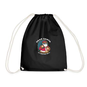 Funny Christmas Pajamas dear Santa Claus me - Drawstring Bag - black - Front
