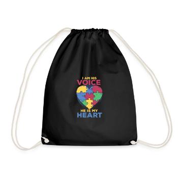 Je suis sa voix, il est mon cœur Autisme Be - Sac de sport léger - noir - Devant