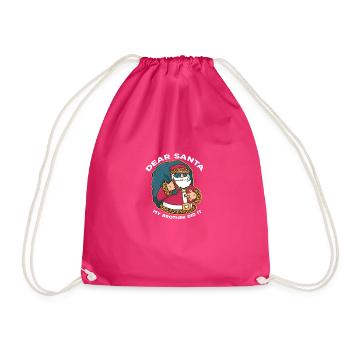 Lustiger Weihnachtspyjama lieber Weihnachtsmann me - Turnbeutel - Fuchsia - Vorne
