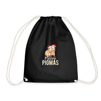 Happy Pigmas face mask funny guinea pigs - Drawstring Bag - black - Front