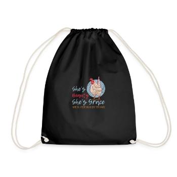 Chicken lover Shes Beauty Funny quote Shes Gr - Drawstring Bag - black - Front