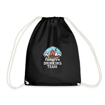 Camping Campfire Drinking Team Hiking Design - Drawstring Bag - black - Front