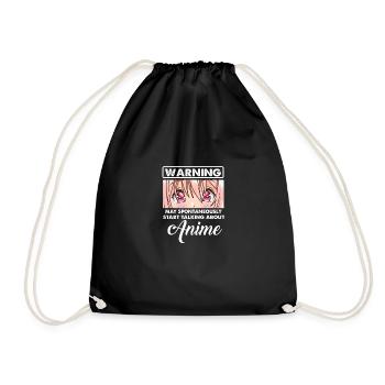 Warning can spontaneously funny quote about anime spr - Drawstring Bag - black - Front